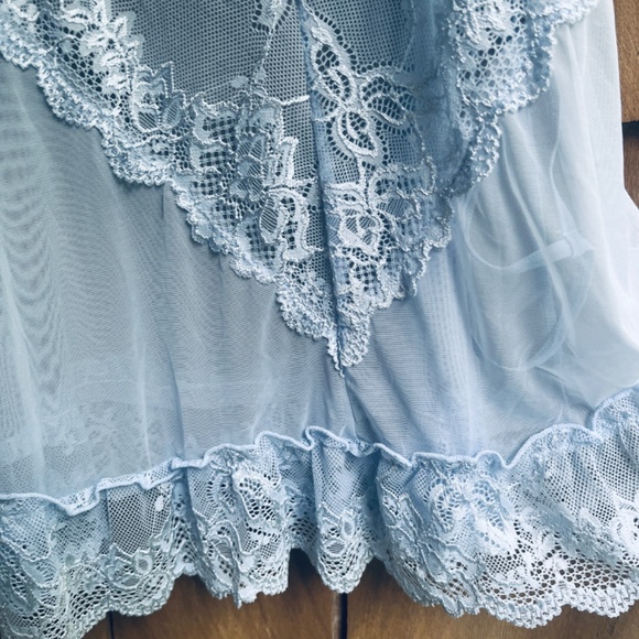 Fashion Nova Set Bundle Sheer Lace Blue Babydoll & Lace Khaki Pullover Bra Sz L - Picture 6 of 16